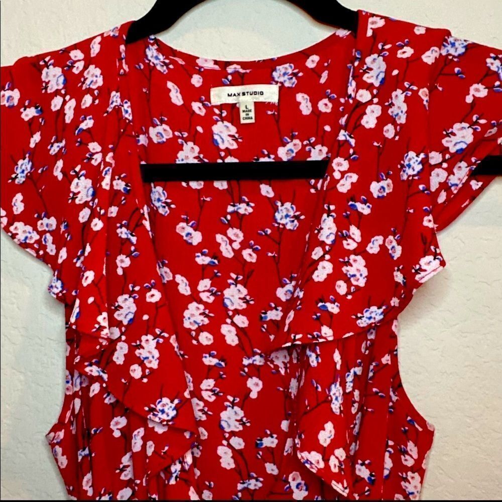 Max Studio NWOT Floral Wrap Dress Sz L